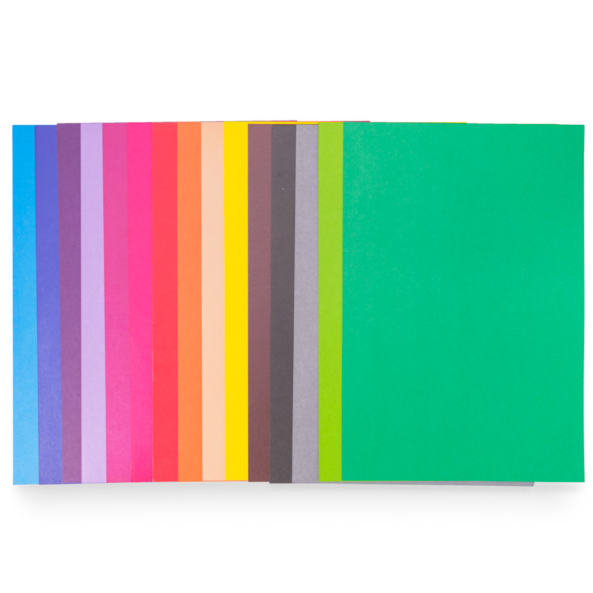 Cartulina fuerte OFICIO 10 colores surtido de 180gr.100hjs la selva