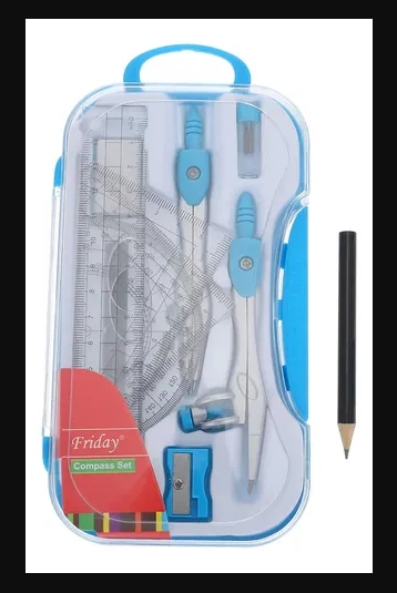 Juego de Geometria o Estuche de Compases +tajador +mina de repuesto