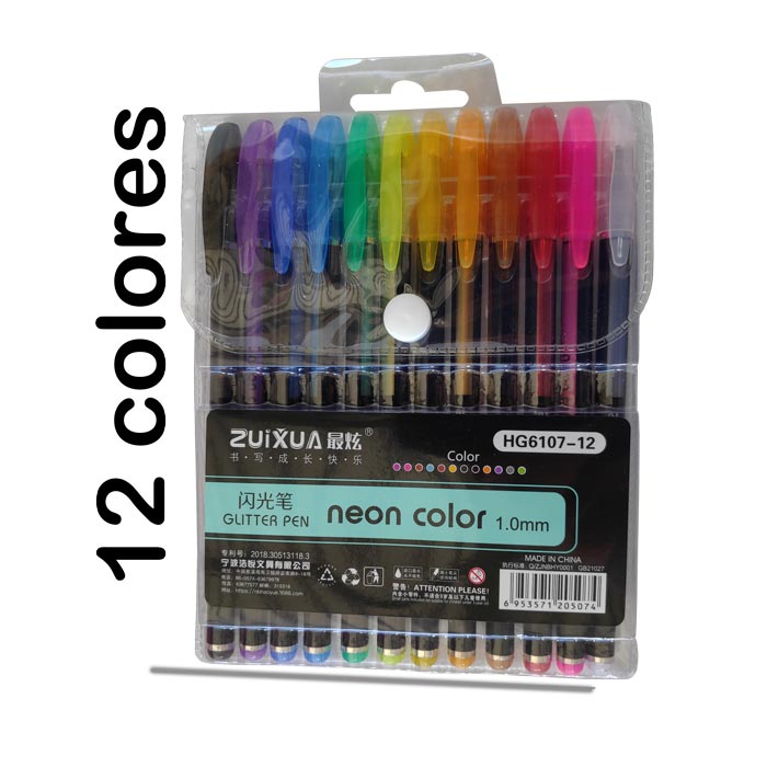 Boligrafo  Zuixua neon 12 colores