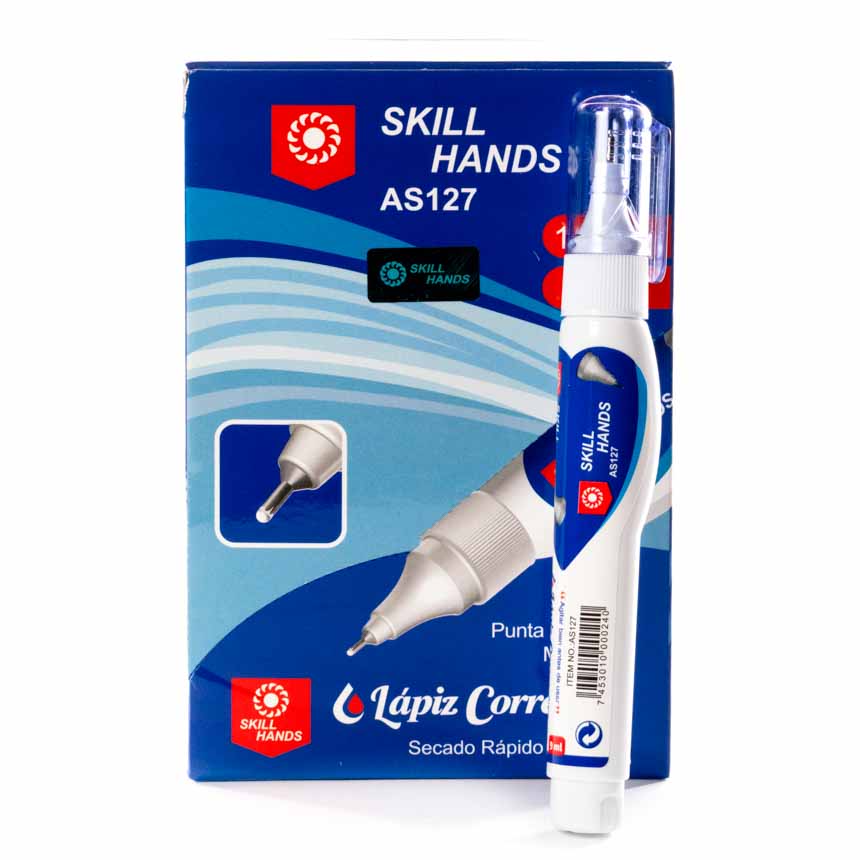 Corrector tipo boligrafo Skill Hands 9ml- 12pcs