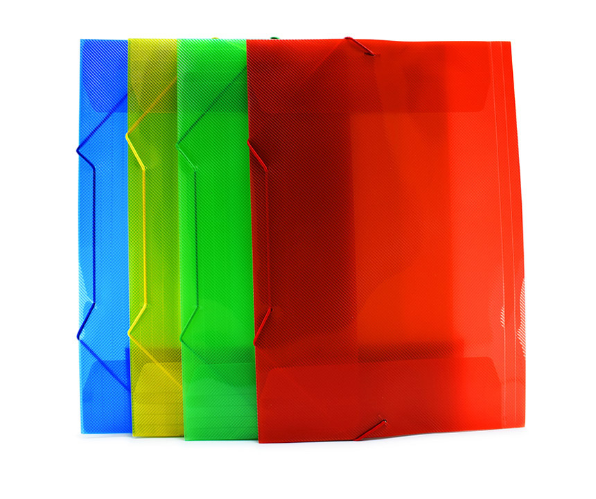 Folder Plástico con liga CARTA de 12pcs surtido