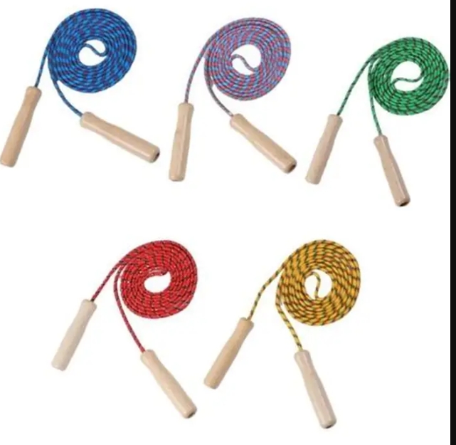 Soga/cuerda saltar mango madera 10pcs