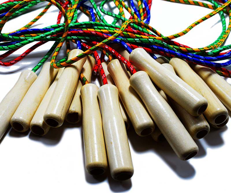 Soga/cuerda saltar mango madera 10pcs