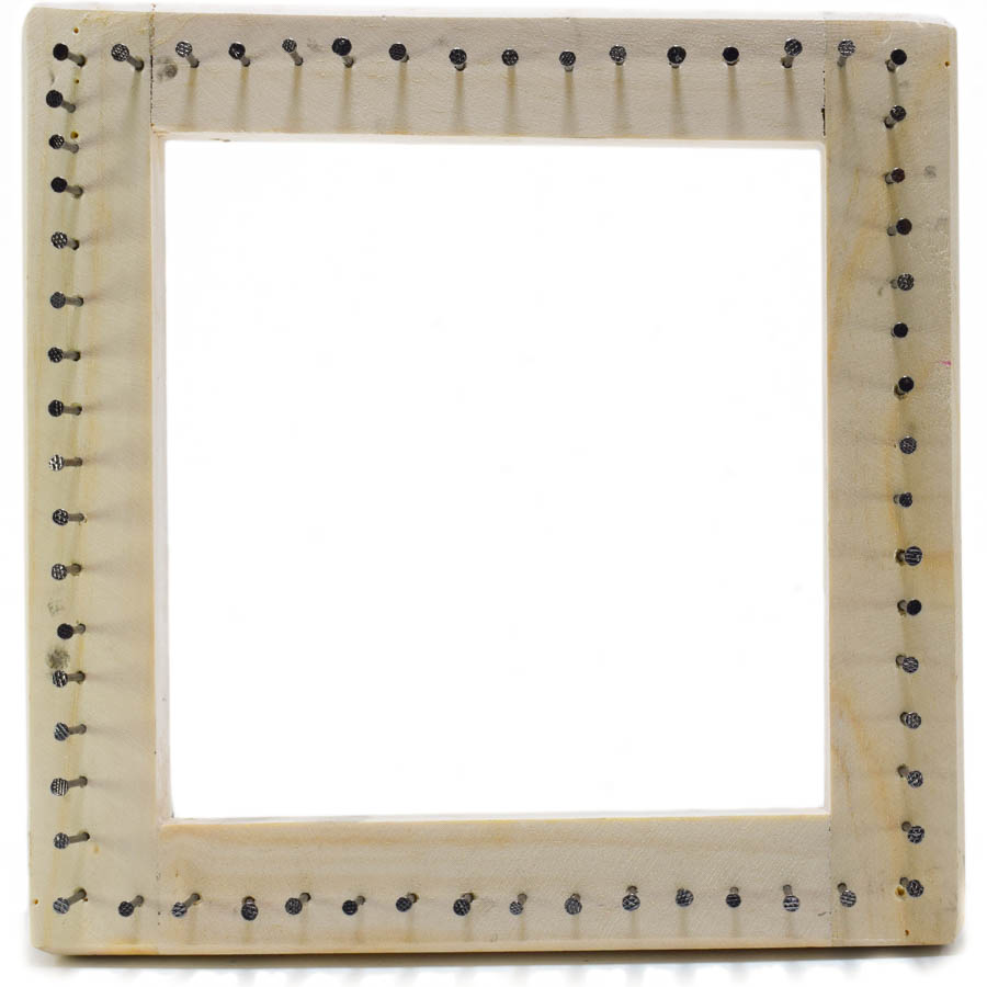 Telar CUADRADO 25X25cm con clavos
