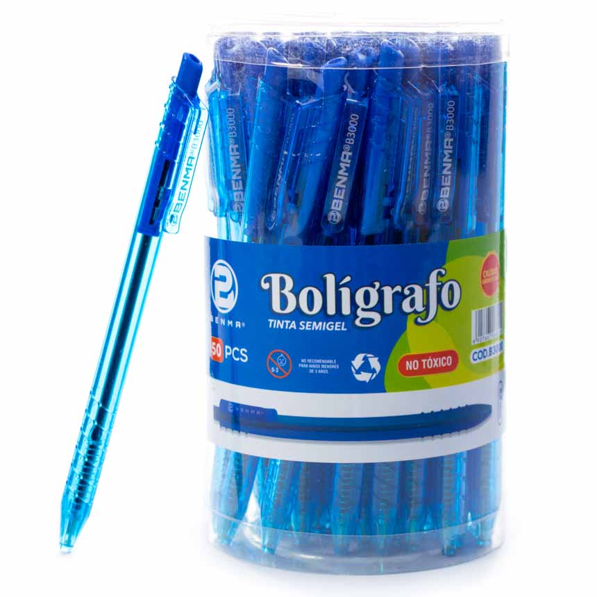 Boligrafo Retractil tinta semigel BENMA 50 pcs