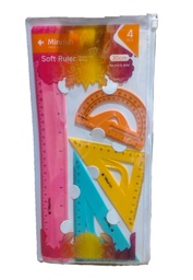 [9315-WM] estuche geometrico flexible 30cm 4pcs  (C/cierre) a Color