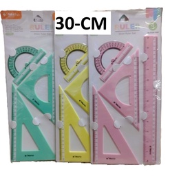 [9324-WM] estuche geometrico 30cm C/pastel 4PCS
