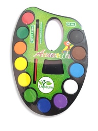 [WCC1228H] Acuarelas escolares tipo paleta 12 colores