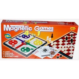 [AJ-9888A] Ajedrez Magnetic Games ludo, damas, ajedrez y naipe (4 in 1)