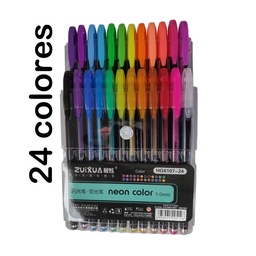 [HG6107-24] Boligrafo HG6107-24 Zuixua neon 24 colores
