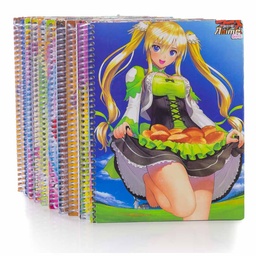 [ANLL-MO-BLA] Cuaderno anillado artesanal Medio Oficio Blanco  100h paq.de 10 unid