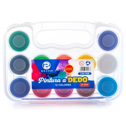 [FP12] Pintura al dedo BENMA 12 colores en Estuche Rigido