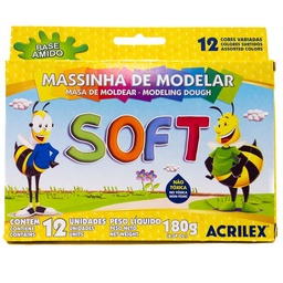 [7312] Plastilina Acrilex Soft 180g Grande 12 colores