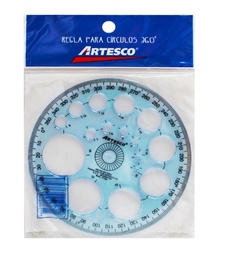 [360GRADOSX11] Transportador Artesco 360° circulimetro de 25PCS
