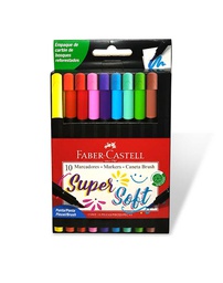[556011] Marcador punta pincel SUPER SOFT Faber Castell 10 colores