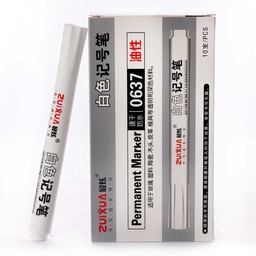 [F0637] Marcador permanente blanco 0637 Zuixua cajita de 10pcs