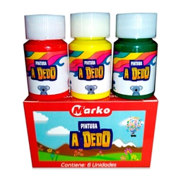 [MK-40FP] Pintura al dedo de 40ml  Marko 6 colores