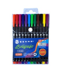 [BF10] Boligrafo 1.0mm Benma de 12 colores