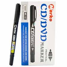 Marcador Doble Punta Para CD/DVD MARKO 12 pcs.